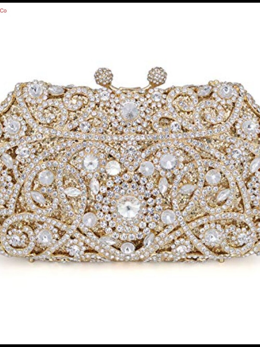 Rhinestone Crystal Evening Clutch Wedding Bag with Chain, PU Leather